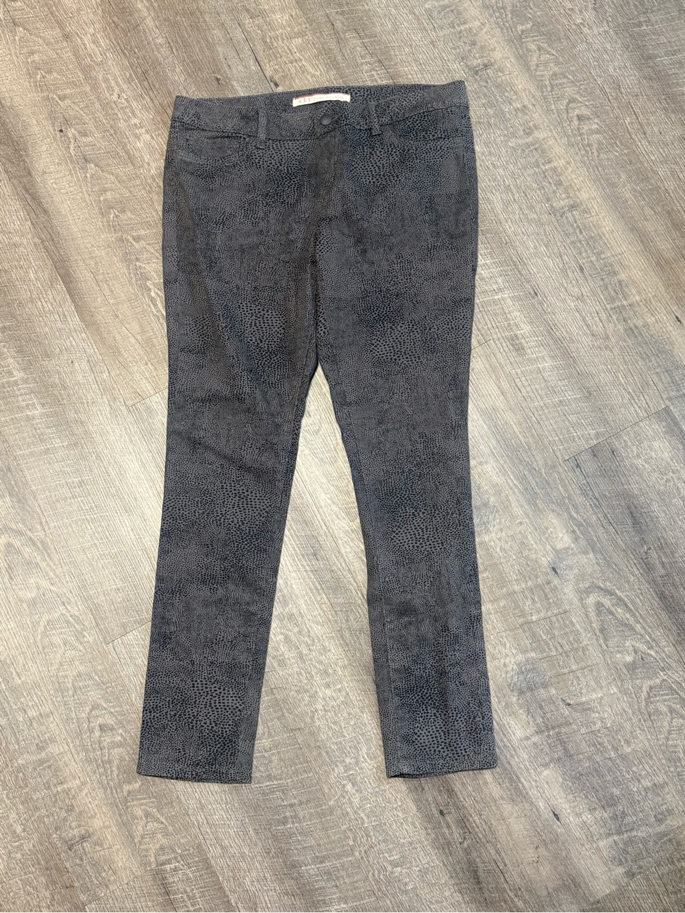 Straight Leg Women's Pants in Charcoal with Subtle Texture C1